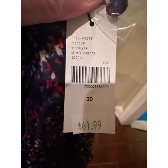 Lane Bryant Long Sleeve Crew Neck Top Blouse Elastic Sleeve Plus Size 20 - Picture 7 of 11